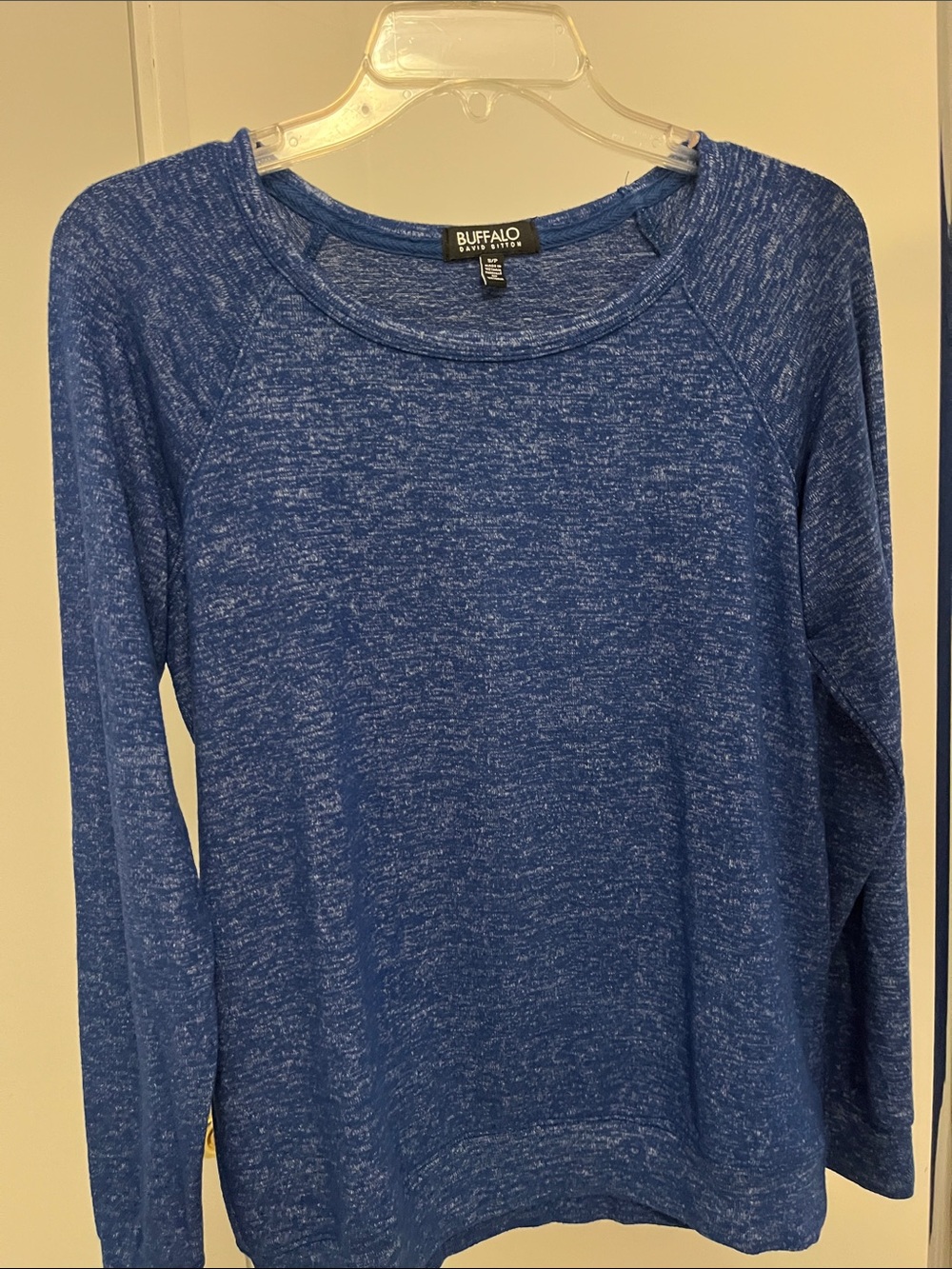 Buffalo David Bitton Blue Heather Lightweight Long-Sleeve Top